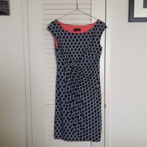 Navy blue honeycomb print dress